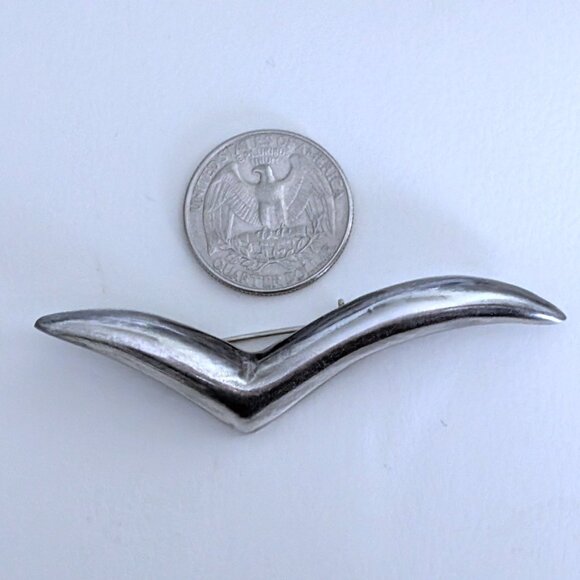 Vintage Mexico Taxco Sterling Silver 925 Flying Seagull Bird Brooch Pin - Picture 2 of 5